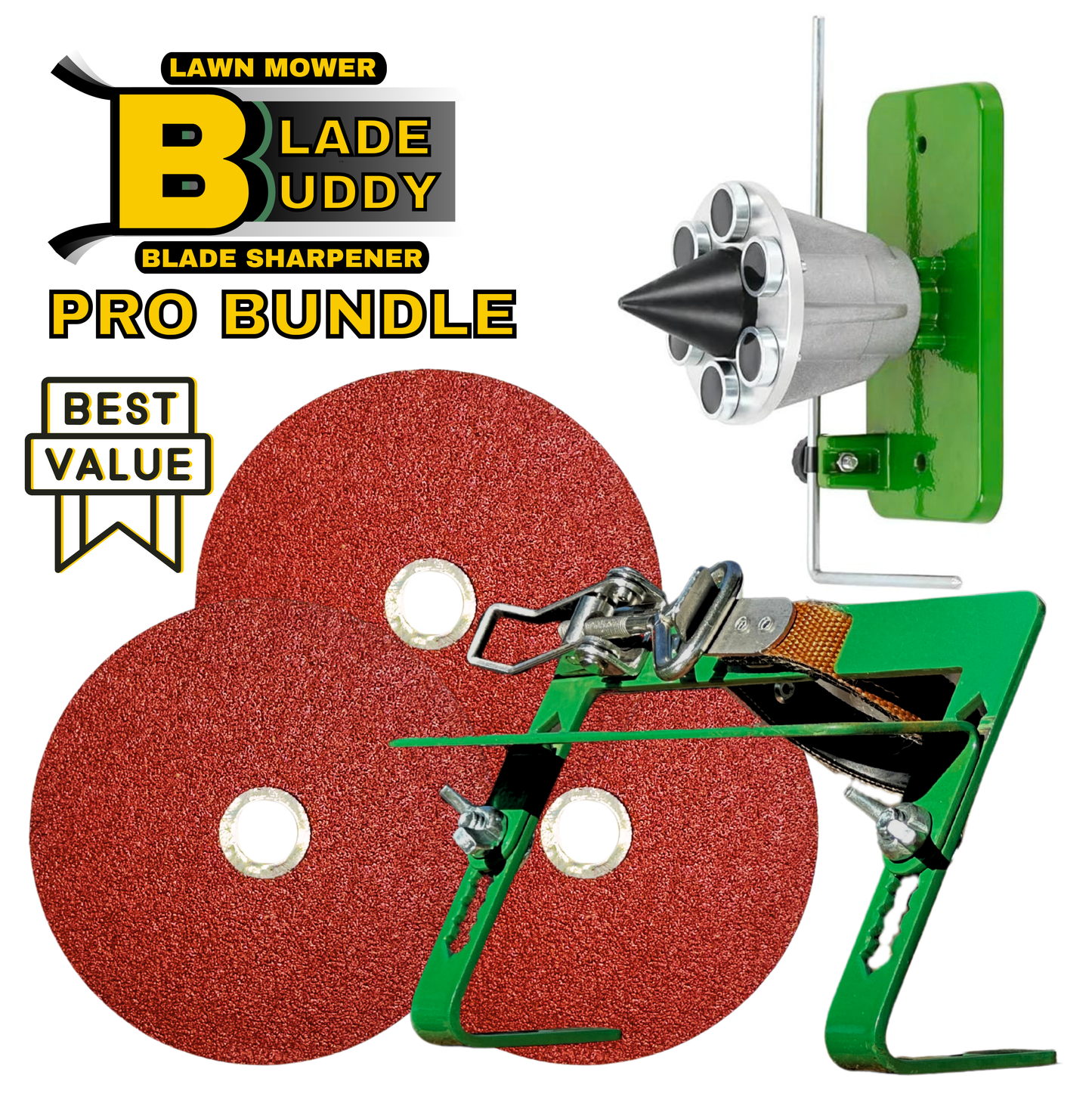 Blade Buddy Pro Bundle- Balancer & Three (3) Sharpening Discs